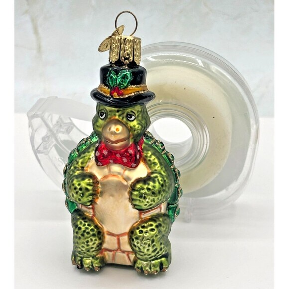 Old World Christmas Green Sea‎ Turtle Ornament Hand Blown Glass Hand Painted EUC - Picture 13 of 13